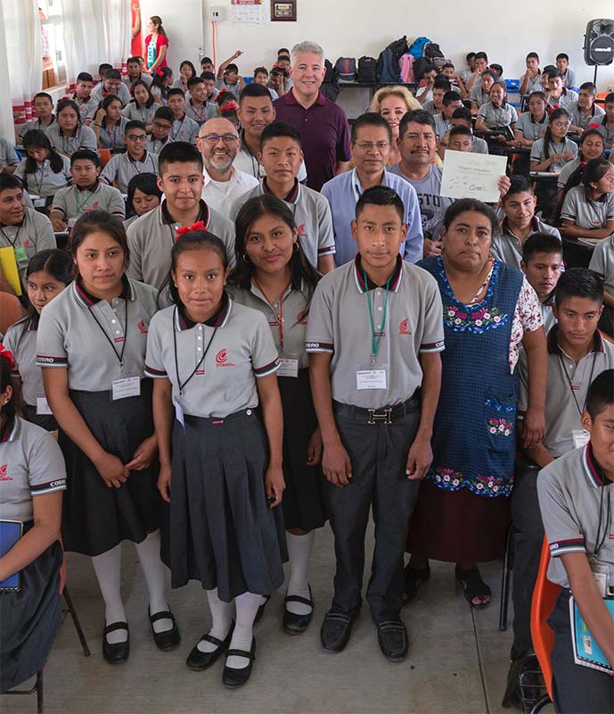 Students in a school in Oaxaca